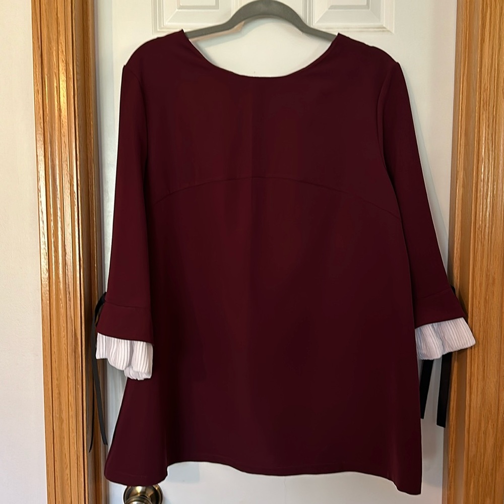 Lada Lucci Blouse with black ribbon detail
